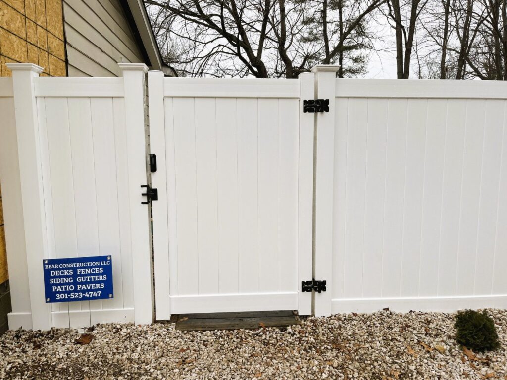 White vinyl fence and gate